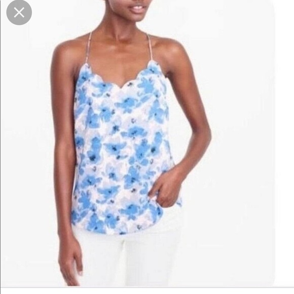 J. Crew Tops J Crew Floral Scalloped Cami Top Poshmark